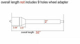 32" Floor Shift Tilt Manual Steering Column + 9 Hole Wheel Adapter No Key polish