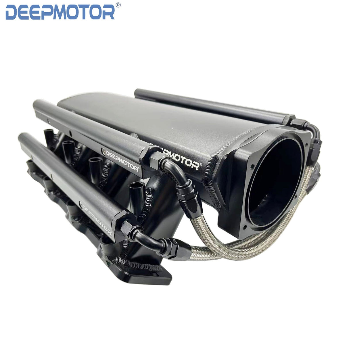 Deepmotor 102mm LS3 L92 Intake Manifold 16 injectors Dual Fuel Rails Black