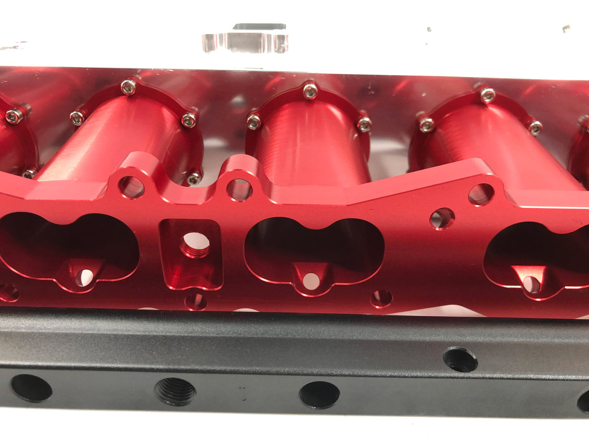 CNC RB26 RB26DET Intake manifold 90mm Throttle Body 6 Injectors Fuel Rail Set