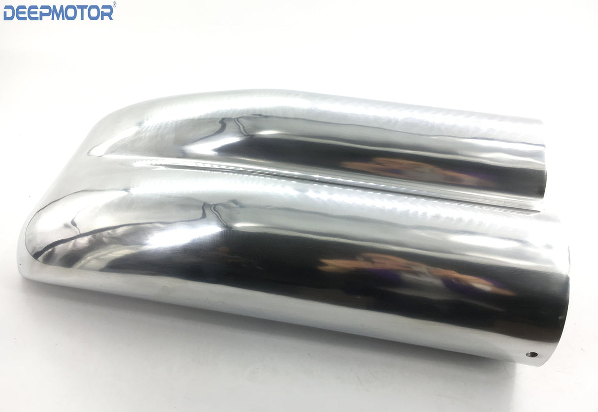 Aluminum Polished Finned Shotgun Intake Air Hood Scoop Single & Dual Carbs Setup
