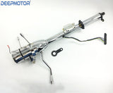 30" Auto Column Shift Tilt Steering Column with Key & Wheel Adapter Chrome