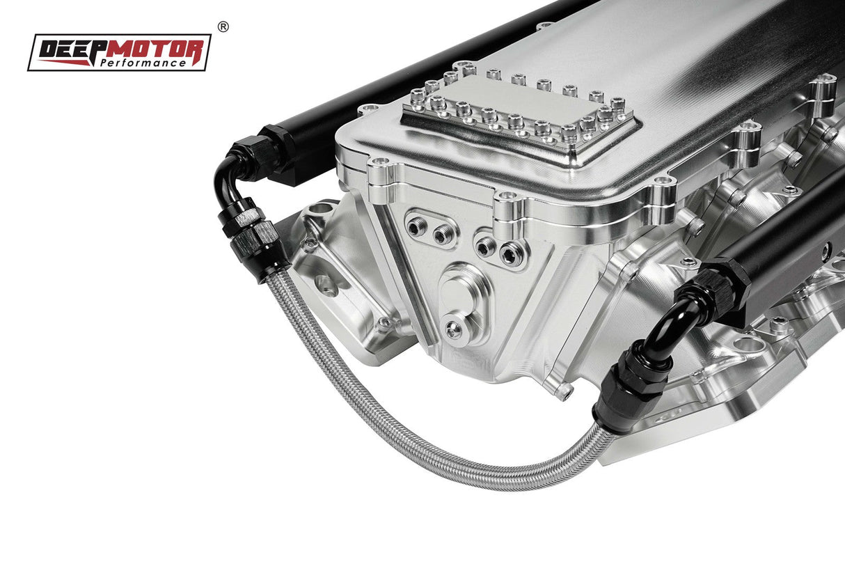 Billet 102mm Intake Manifold Set with Burst Panel Flange for LS1 LS2 LS6 Silver