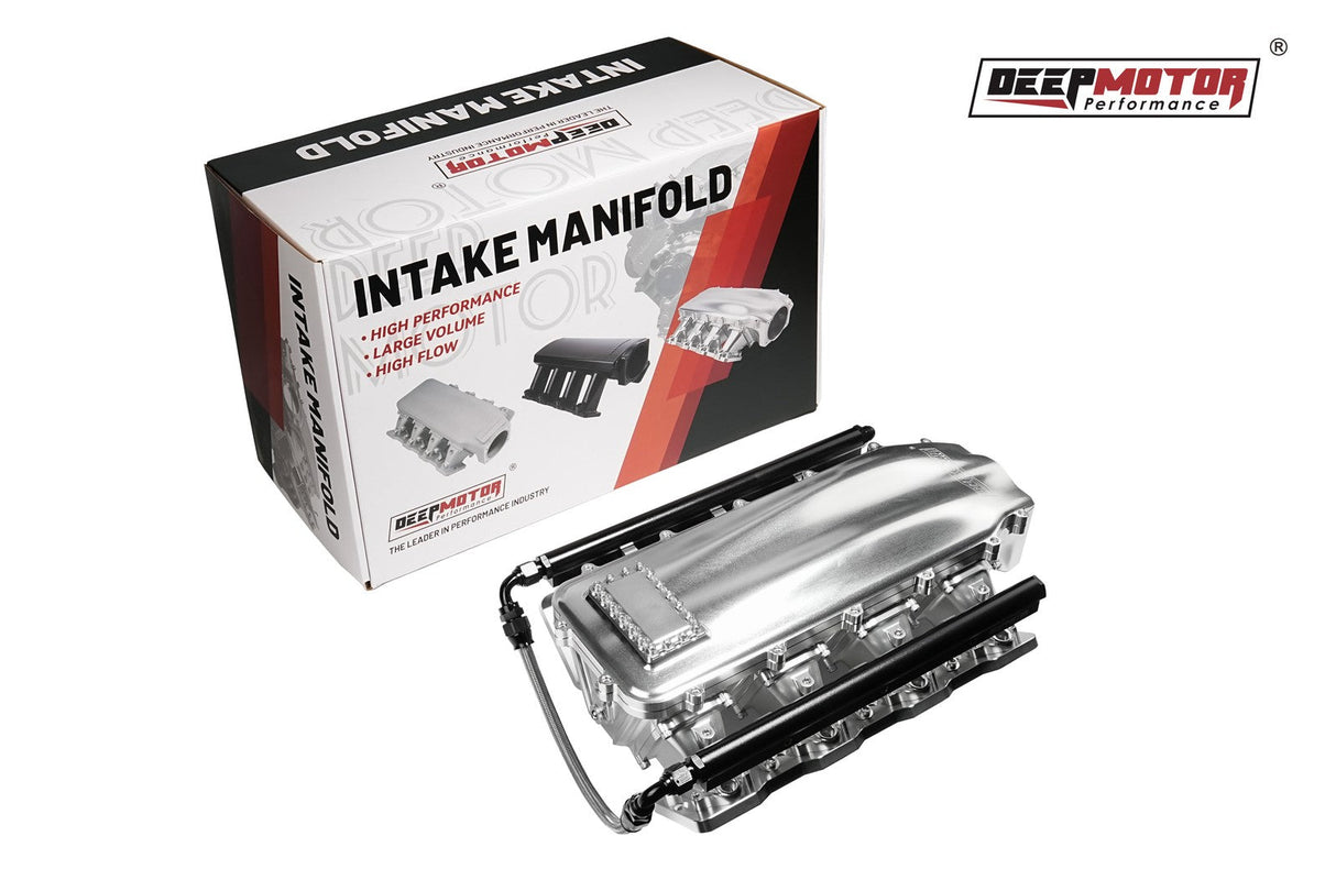 Billet 102mm Intake Manifold Set with Burst Panel Flange for LS1 LS2 LS6 Silver