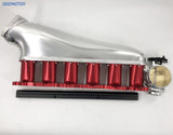 CNC RB25DET RB25 Intake Manifold Fuel Rail 90mm Throttle Body Set 6 Injector RED