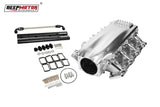 Billet CNC 102mm Intake Manifold Set with Burst Panel Flange for LS3 L92 Silver