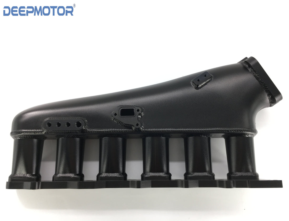 RB25 RB25DET Billet Intake Manifold Fuel Rail 90mm Throttle Body and Cable Black