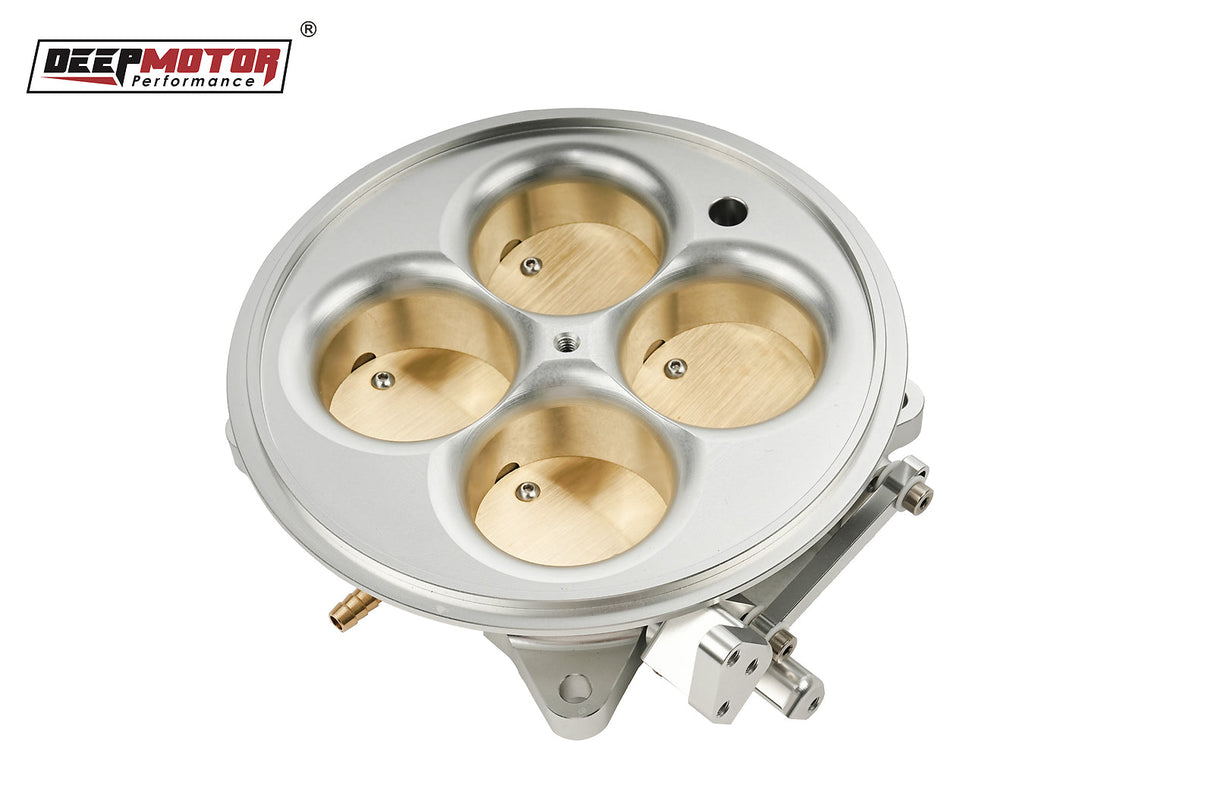 Deepmotor Billet Aluminum 2200 CFM 4 Barrel 4500 Dominator Throttle Body Silver