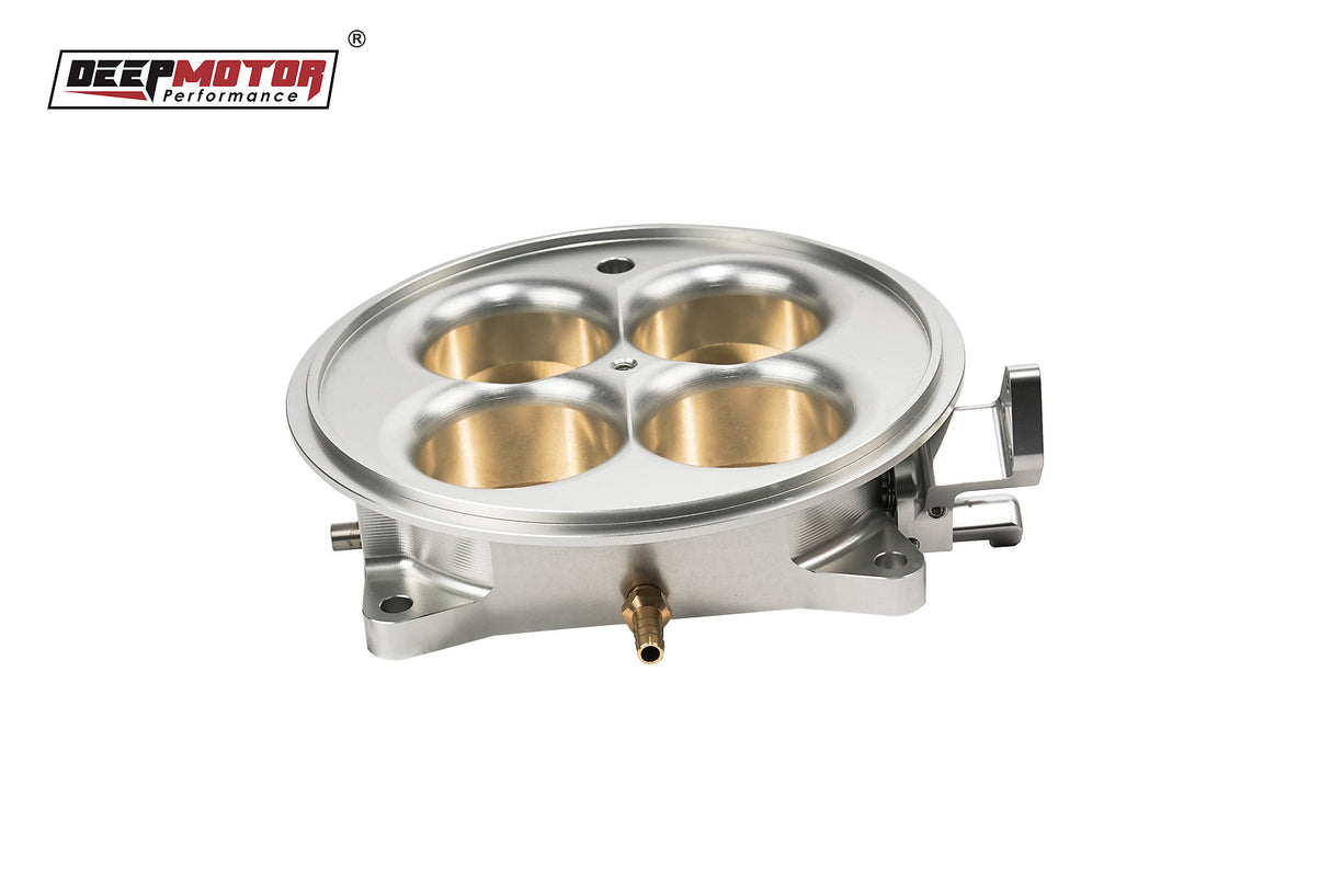 Deepmotor Billet Aluminum 2200 CFM 4 Barrel 4500 Dominator Throttle Body Silver