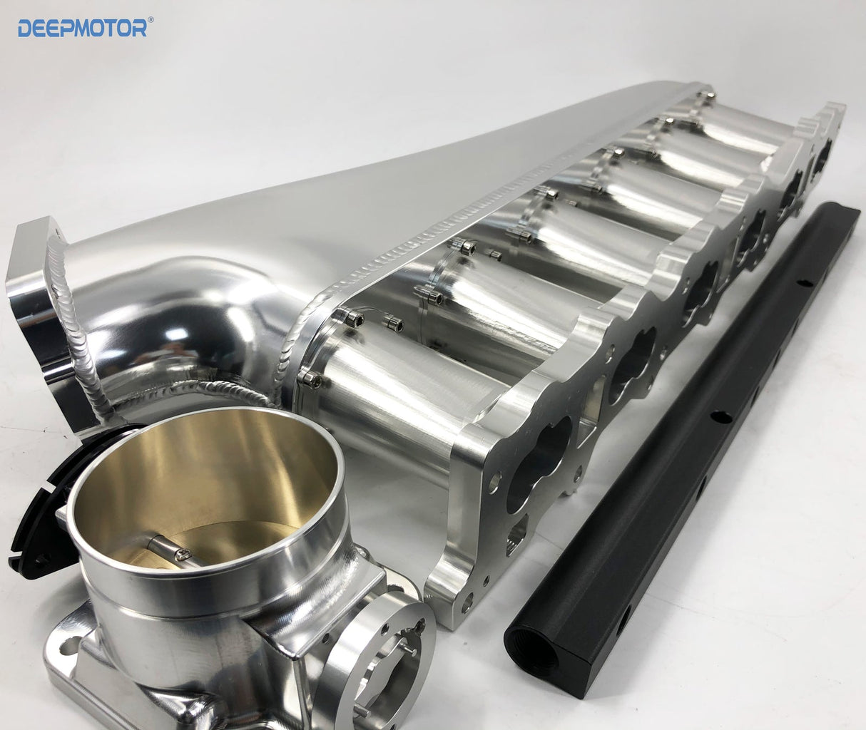 CNC RB25DET RB25 90mm Intake Manifold Fuel Rail Throttle Body Set 6 Injector Sil