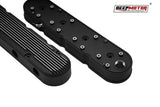 Deepmotor Aluminum finned Valve Covers w/ Coil Mounts & Cover for LS Black