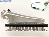 RB25 RB25DET Billet Intake Manifold Fuel Rail 90mm Throttle Body + Control Cable