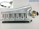 Deepmotor 90mm Billet 2JZ-GTE Intake Manifold Fuel Rail 90 mm Throttle Body Set
