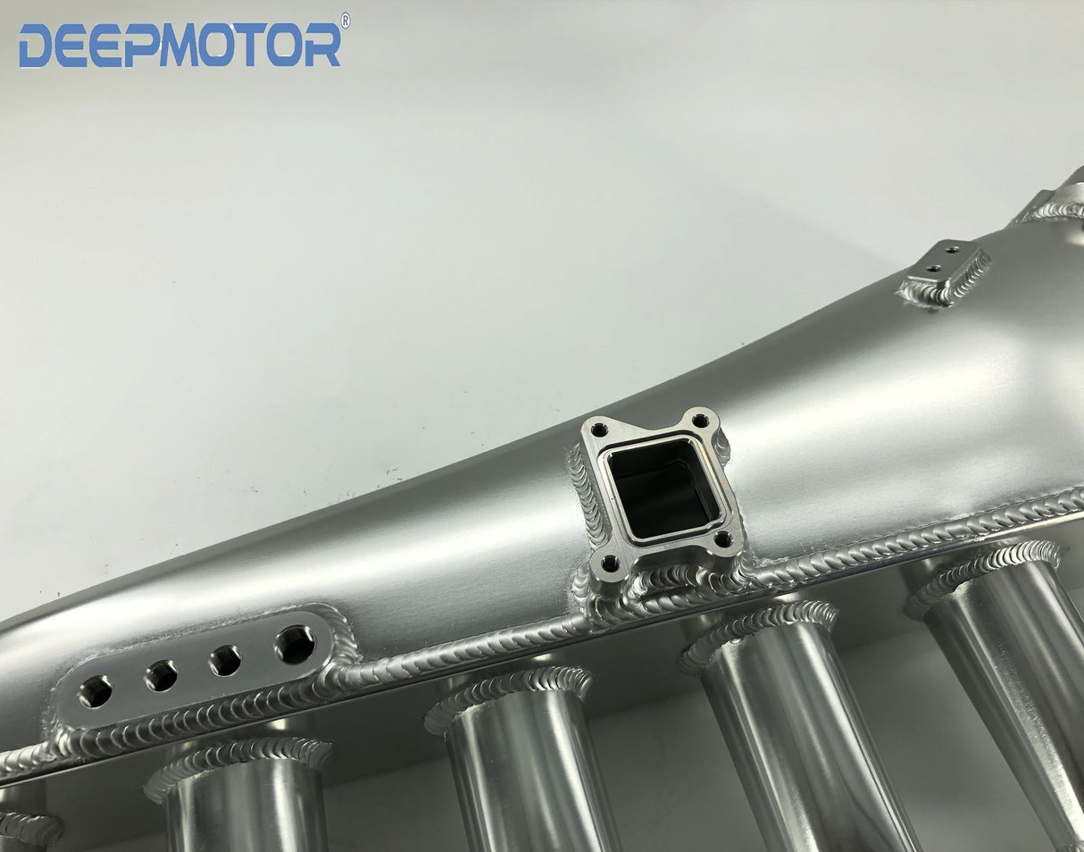 Deepmotor RB20 RB20DET Intake Manifold Fuel Rail 90mm Throttle Body Set Silver