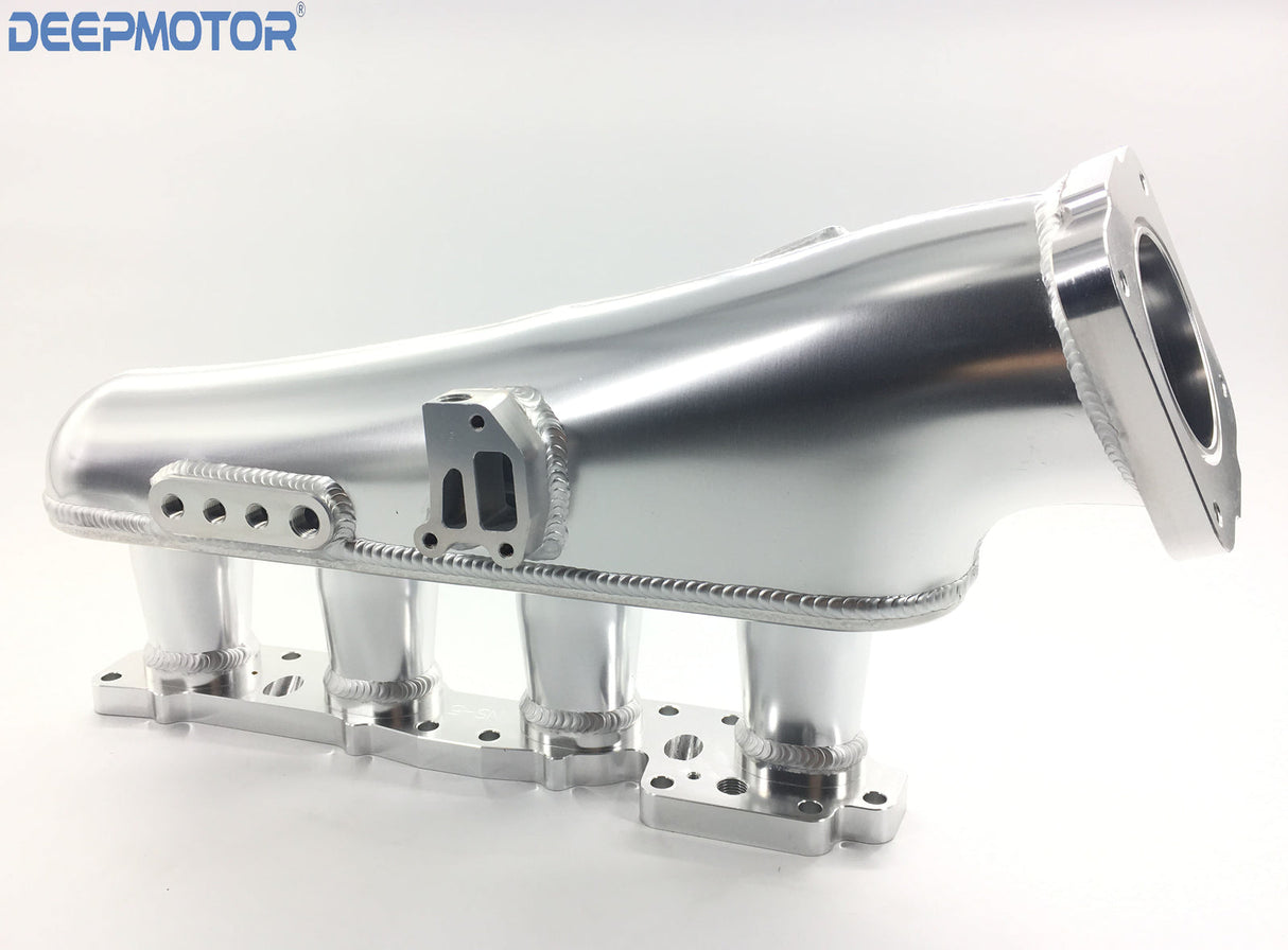 S14 S15 SR20DET 76mm Billet Intake Manifold Fuel Rail Throttle Body Silver