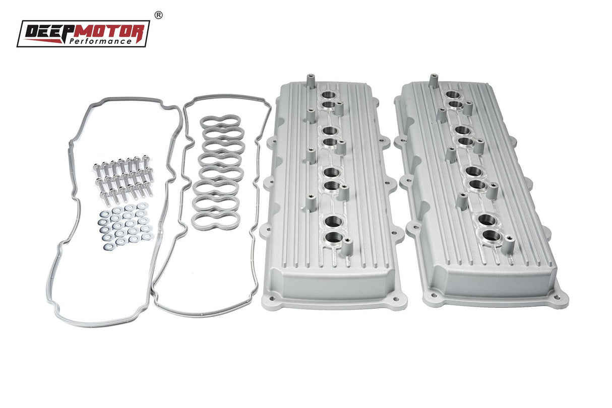 Deepmotor Aluminum Cast Valve Covers for Gen 3 III Hemi 5.7L 6.1L 6.4L Silver