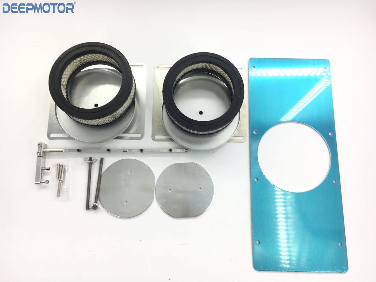 Aluminum Finned Top Shotgun Intake Air Scoop Single & Dual Carbs Setup Black
