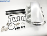 102mm Low Profile Intake Manifold LS1 LS2 LS6 w/MAP Sensor Port Fuel Rail Silver