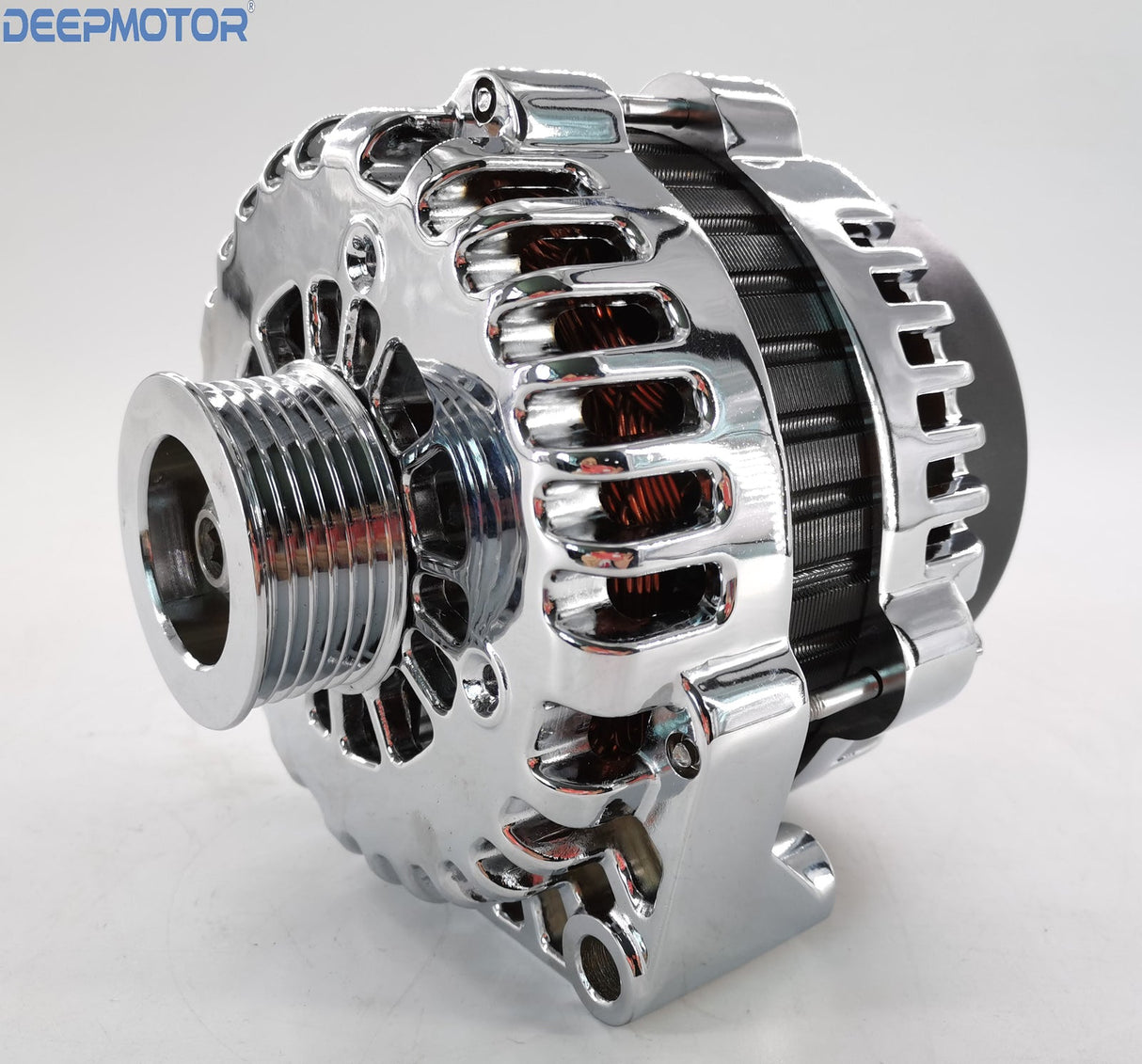 For GM LS Truck AD244 220 AMP CHROME ALTERNATOR SERPENTINE BELT 4 Pin Connector