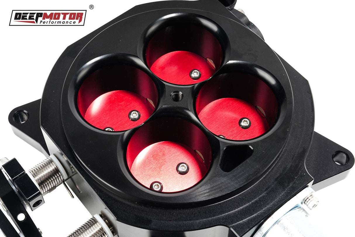 Deepmotor CNC Billet 1000 CFM 1.75" Core 4-Barrel 4150 Throttle Body+TPS+IAC Kit
