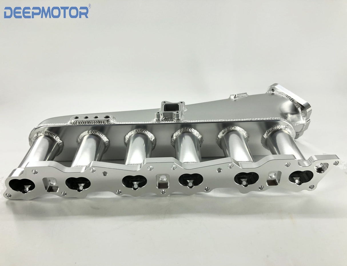 Deepmotor RB20 RB20DET Intake Manifold Fuel Rail 90mm Throttle Body Set Silver
