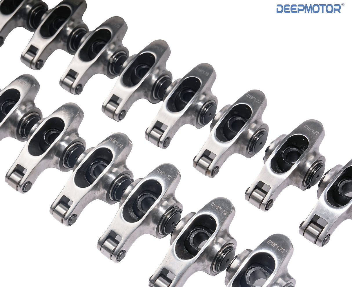 Stainless Steel Roller Rocker Arm Set for Chevy BBC 454 396 427 1.72 Ratio 7/16'