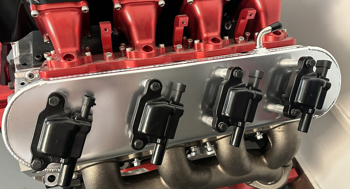 LS Fabricated Valve Covers with D510C Ignition Coils for LS1 LS2 LS3 LS6 Silver