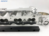 CNC RB25DET RB25 90mm Intake Manifold Fuel Rail Throttle Body Set 6 Injector Sil