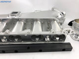 CNC RB26 RB26DET Intake manifold Fuel Rail 90mm Throttle Body Set 6 Injectors SL