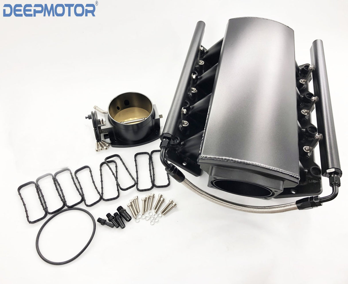 Low LS3 L92 102mm Intake Manifold Fuel Rails W/ Map Sensor Port + Throttle Body