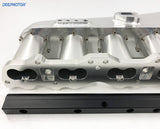 CNC RB25DET RB25 90mm Intake Manifold Fuel Rail Throttle Body Set 6 Injector Sil