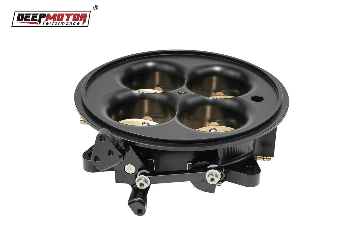 Deepmotor Billet Aluminum 2200 CFM 4 Barrel 4500 Dominator Throttle Body Black