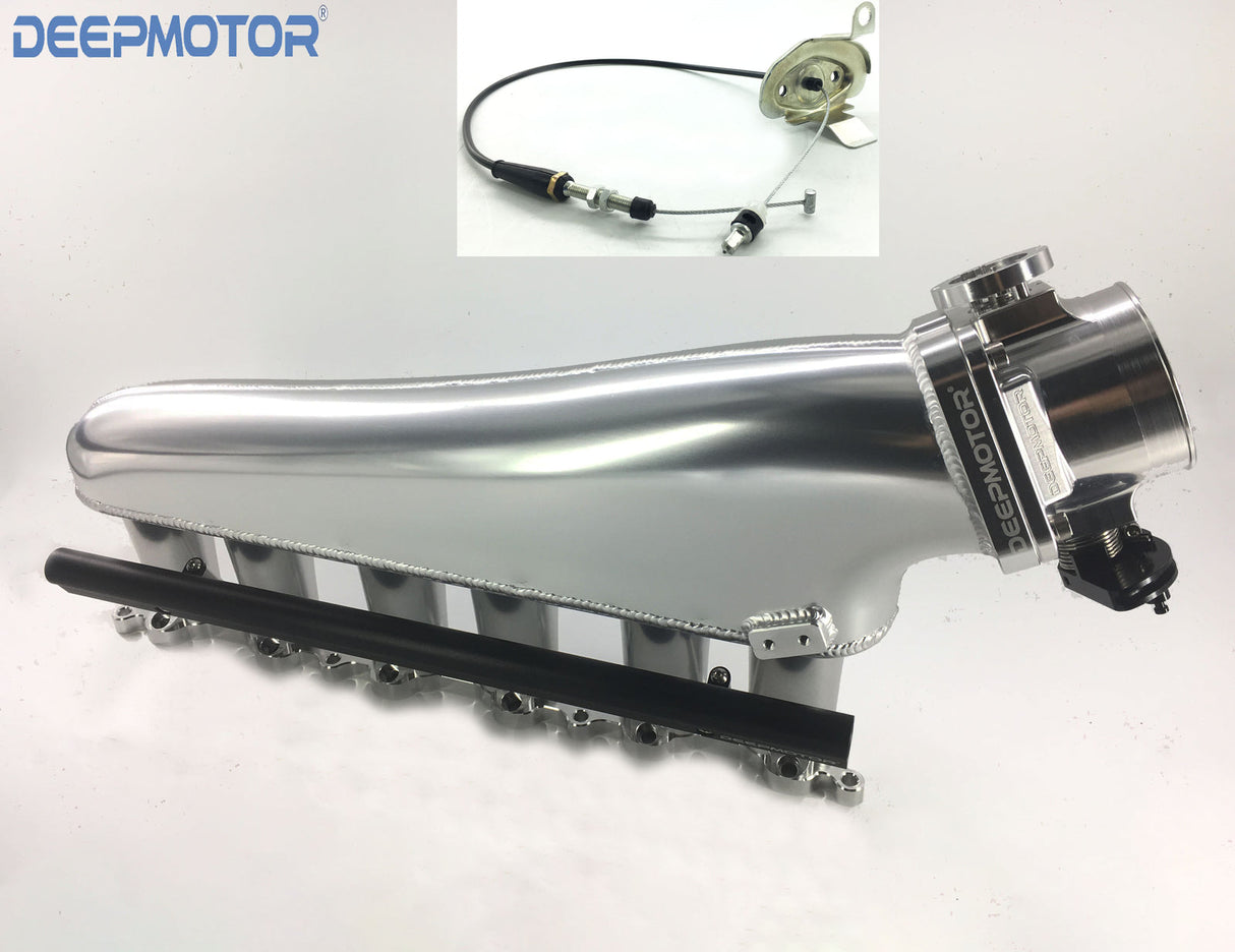 Deepmotor 1JZ GTE Billet Intake Manifold Fuel Rail 90mm Throttle Body Set +Cable