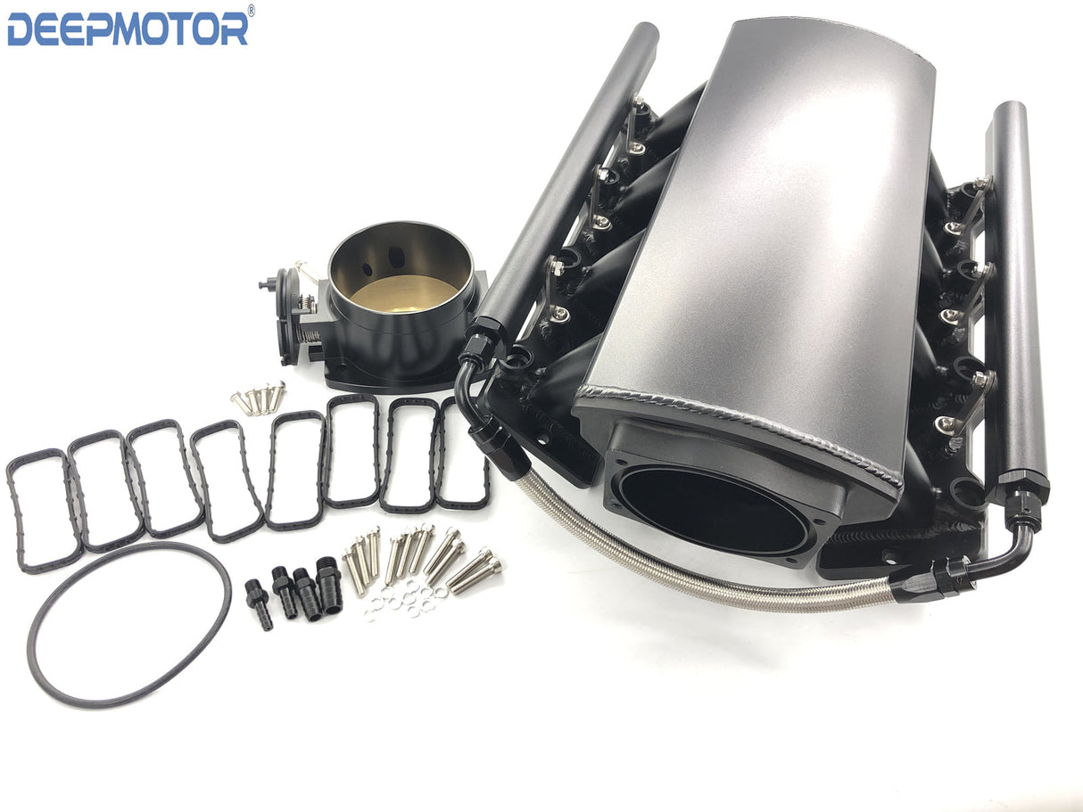Low Intake Manifold LS1 LS2 LS6 w/ MAP Sensor Port Fuel Rail 92mm Throttle Body