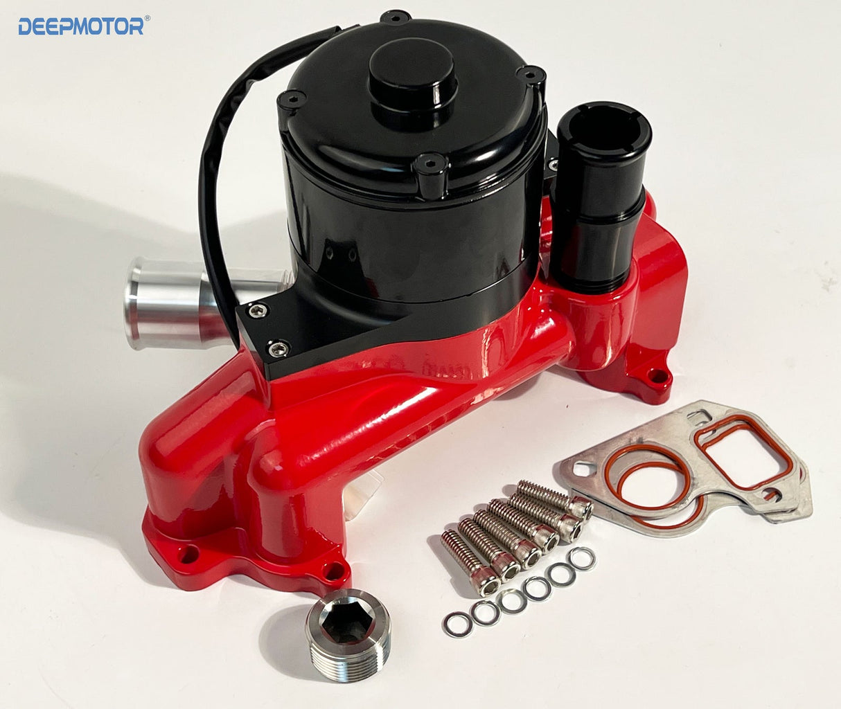 Deepmotor LS LS1 LS2 LS3 LS6 6.0 Engine Electric Water Pump 35+ GPM Aluminum Red
