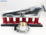 CNC RB26 RB26DET Intake manifold 90mm Throttle Body 6 Injectors Fuel Rail Set