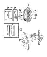 MOPAR 68248384AD Dodge Challenger/Charger SRT OE Front Brake Pads 6-Piston Calipers
