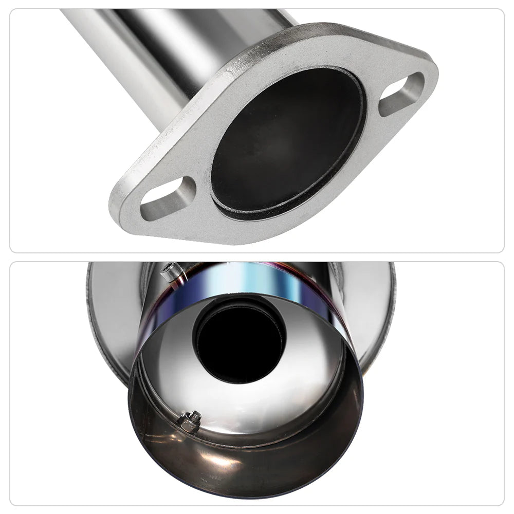 (92-00) Honda Civic 1.6L 2.25" Cat-Back Exhaust with 4" OD Burnt Tip