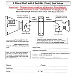 East Coast Driveline® Custom Length Aluminum 2-Piece 1550, 1480, 1410, or 1350 Series HD 5” Driveshaft