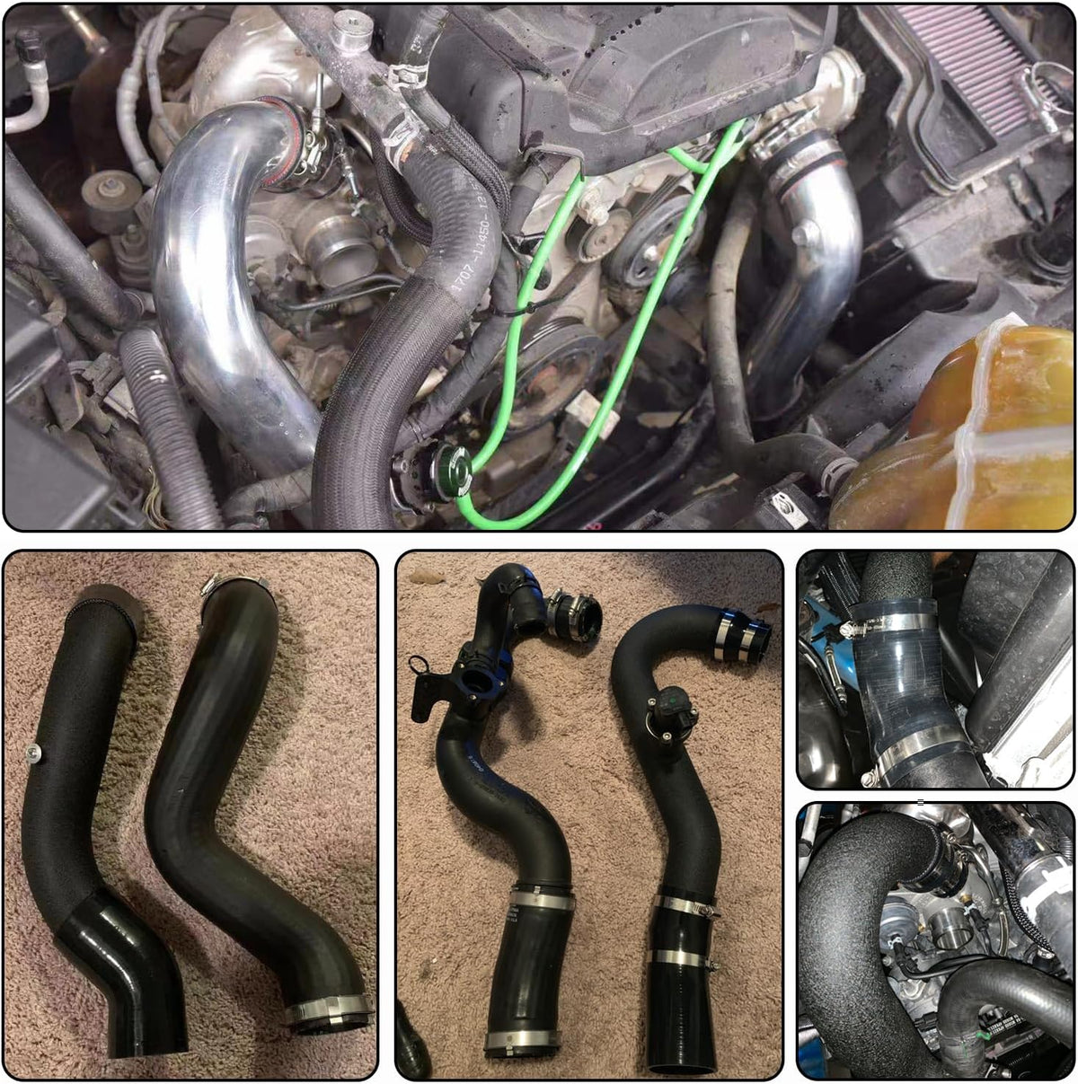 Kingman Speed® (15-23) Ford Mustang 2.3L 2.5" x 2.75" Polished Aluminum Intercooler Pipe Kit