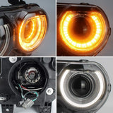 15-23 Dodge Challenger Head Lights with Color Shift Halos (Halogen)