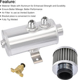 750mL -10AN Silver Baffled Oil Catch Can with Breather Filter (2-Port)