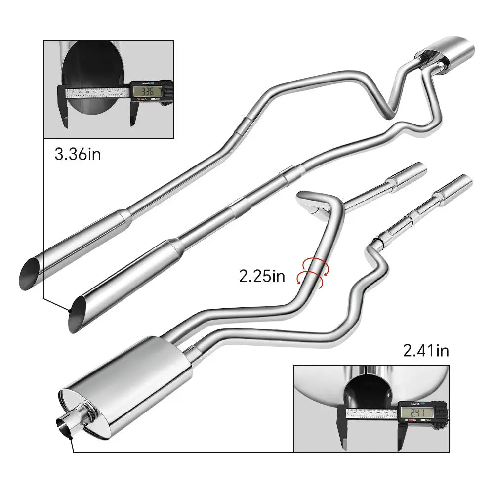(04-08) Ford F-150 4.6L/5.4L 2.25" Cat-Back Exhaust with 3.5" Muffler