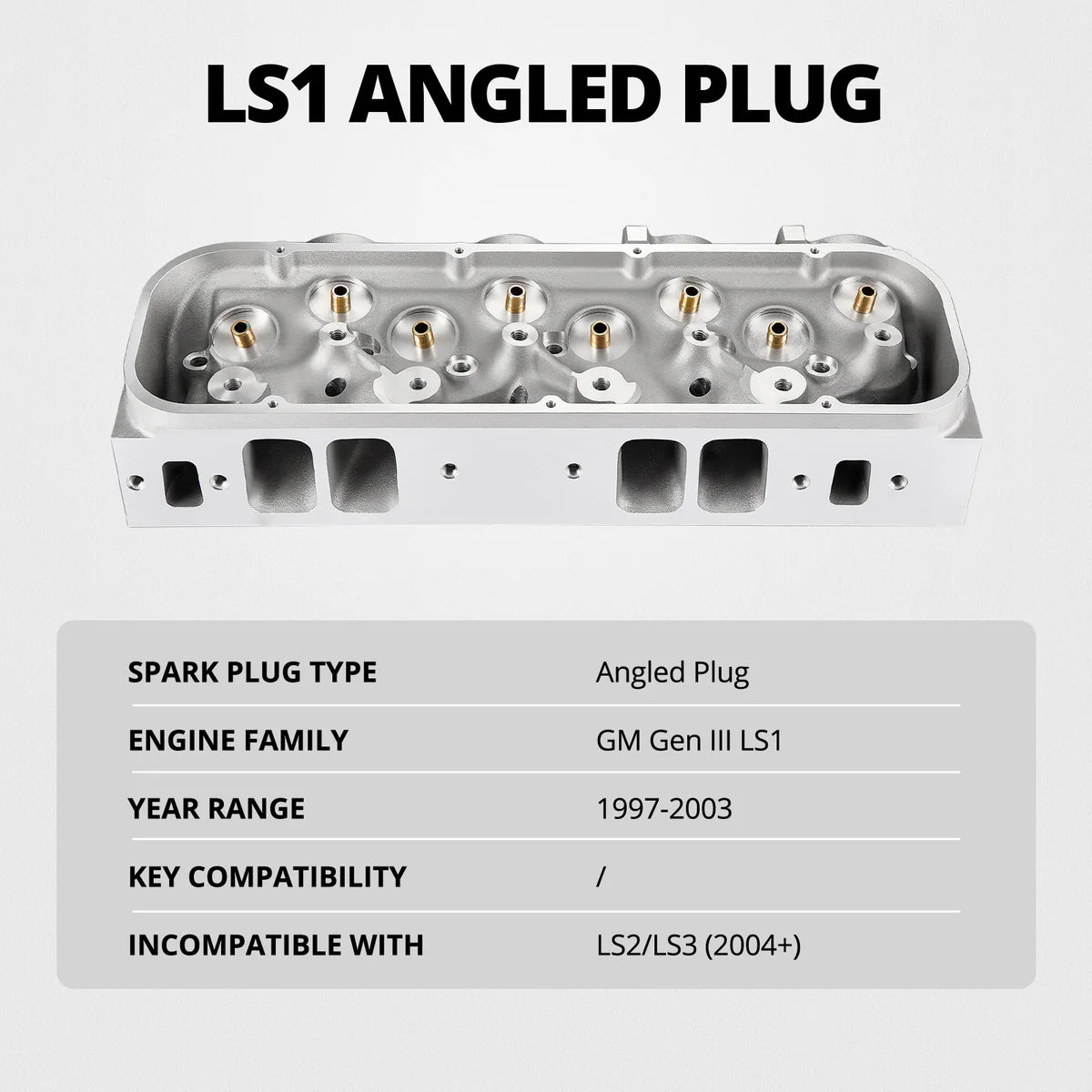 (97-04) Camaro/Corvette/Firebird LS1 Cast Aluminum Cylinder Head (Angled Plug)