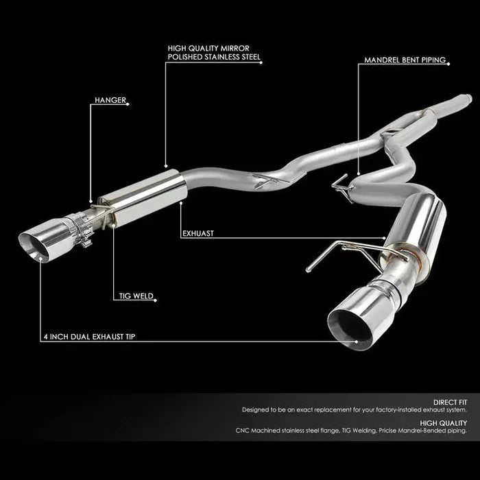 15-23 Ford Mustang 2.3L EcoBoost 3" Cat-Back Exhaust with N1 4" OD Tips