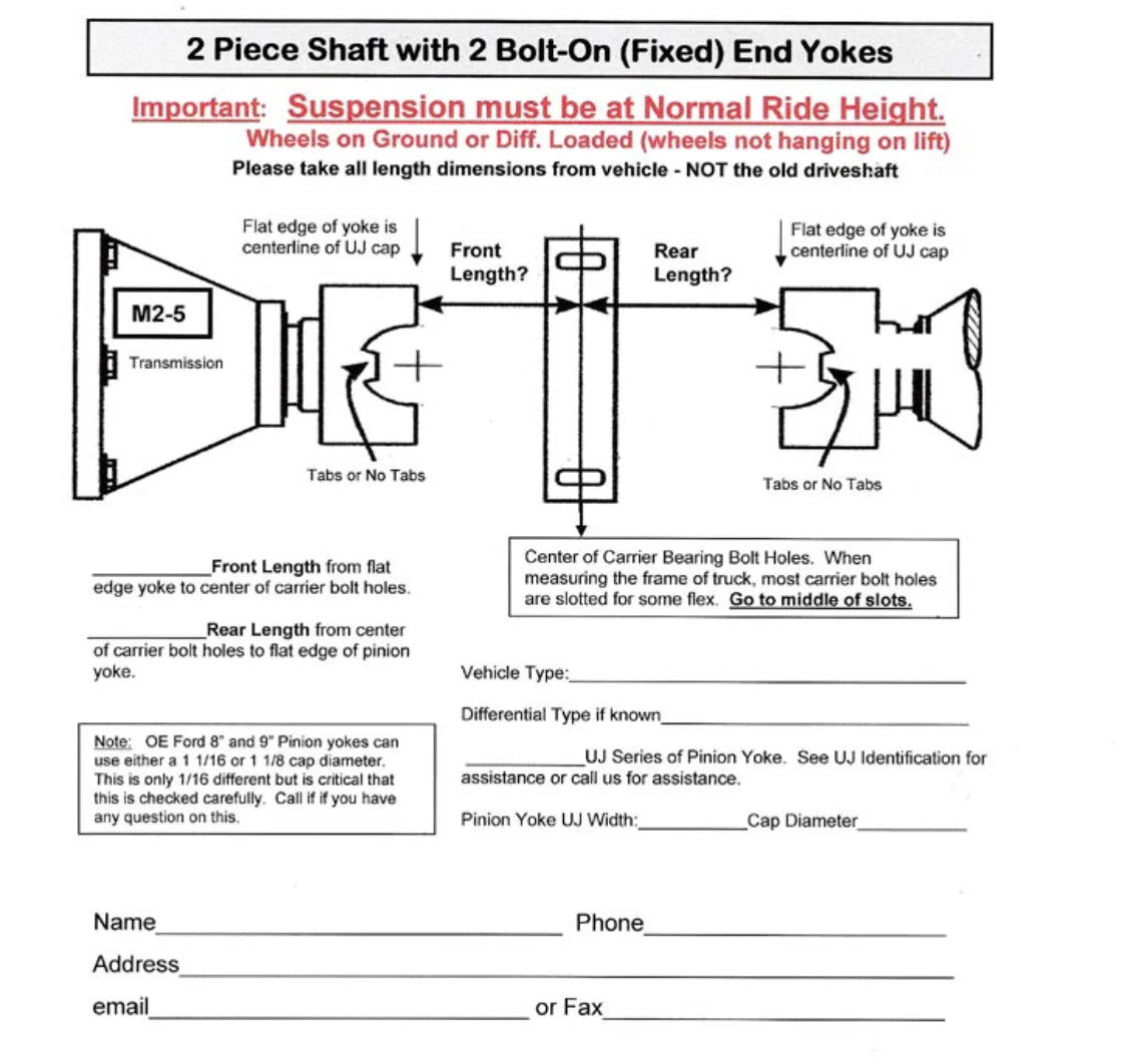 East Coast Driveline® Custom Length Aluminum 2-Piece 1350, 1330, 1310 Series 3”x.125” Driveshaft