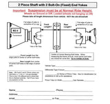 East Coast Driveline® Custom Length Aluminum 2-Piece 1350, 1330, 1310 Series 3”x.125” Driveshaft