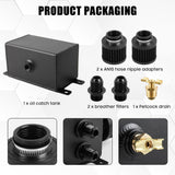 Universal -10AN 1.2L Baflled Oil Catch Can Dual Breather Filters & Drain Valves