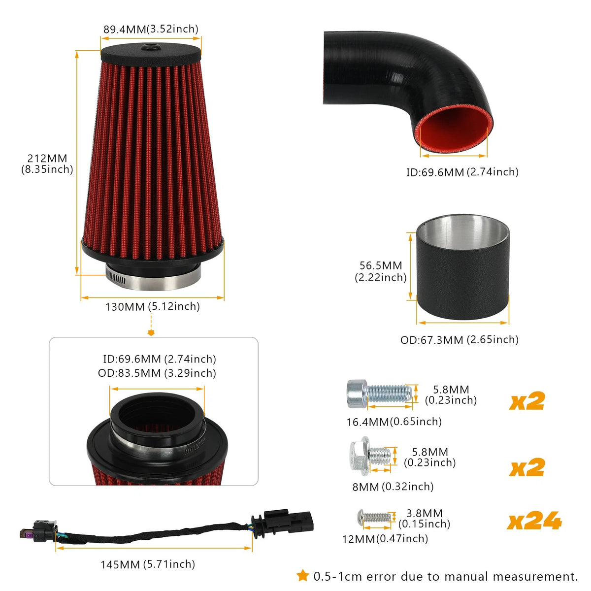 Mercedes C400/C450/CLS400/E400/E43/C43 M276 Cold Air Intake

