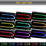 Kingman Speed® (15-23) Dodge Charger Head Lights with Color Shift DRL Strip (Halogen)