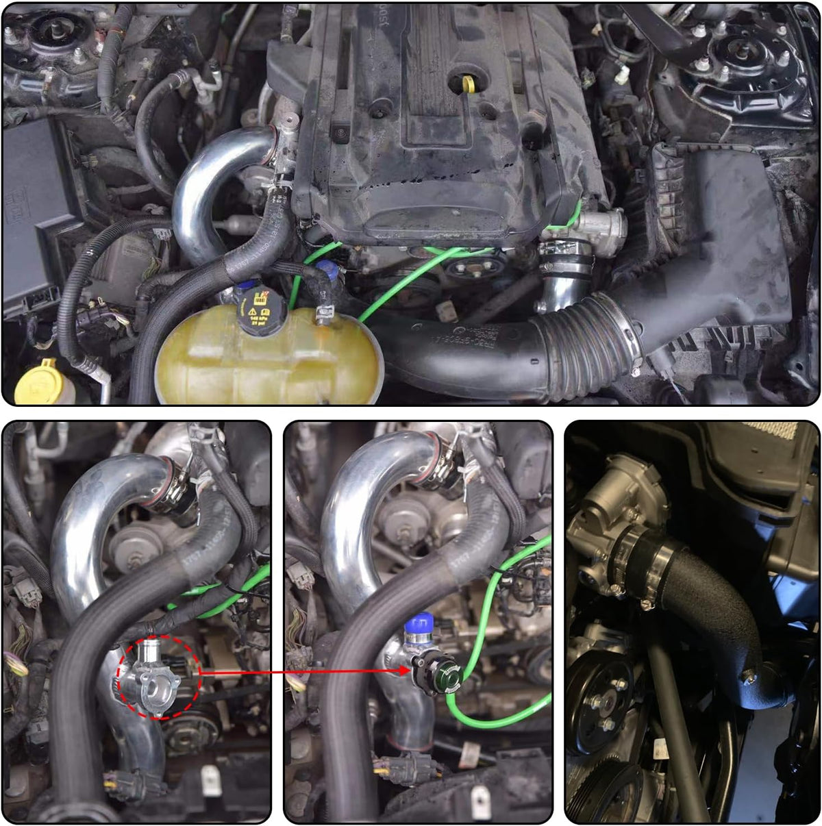 Kingman Speed® (15-23) Ford Mustang 2.3L 2.5" x 2.75" Polished Aluminum Intercooler Pipe Kit
